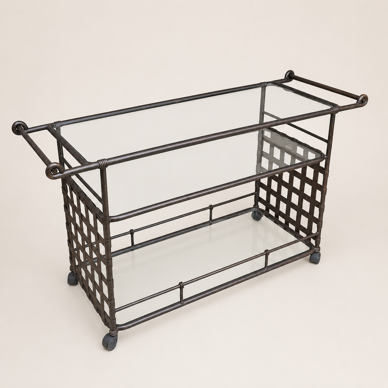 Brown Jordan Florentine Serving Cart in Speckled Bronze Finish
