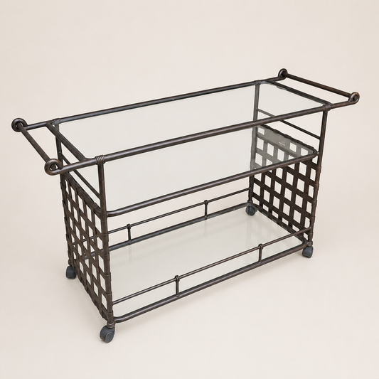 Brown Jordan Florentine Serving Cart in Speckled Bronze Finish