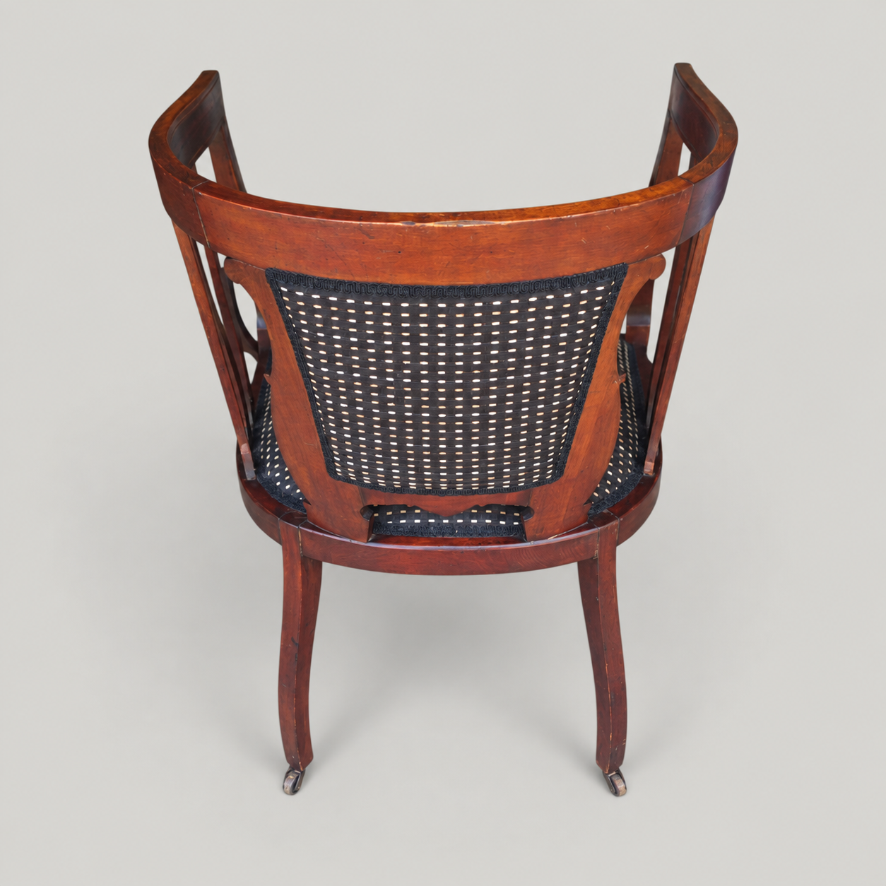 Late 19th/Early 20th Century Georgian-Style Mahogany Library Chair on Casters