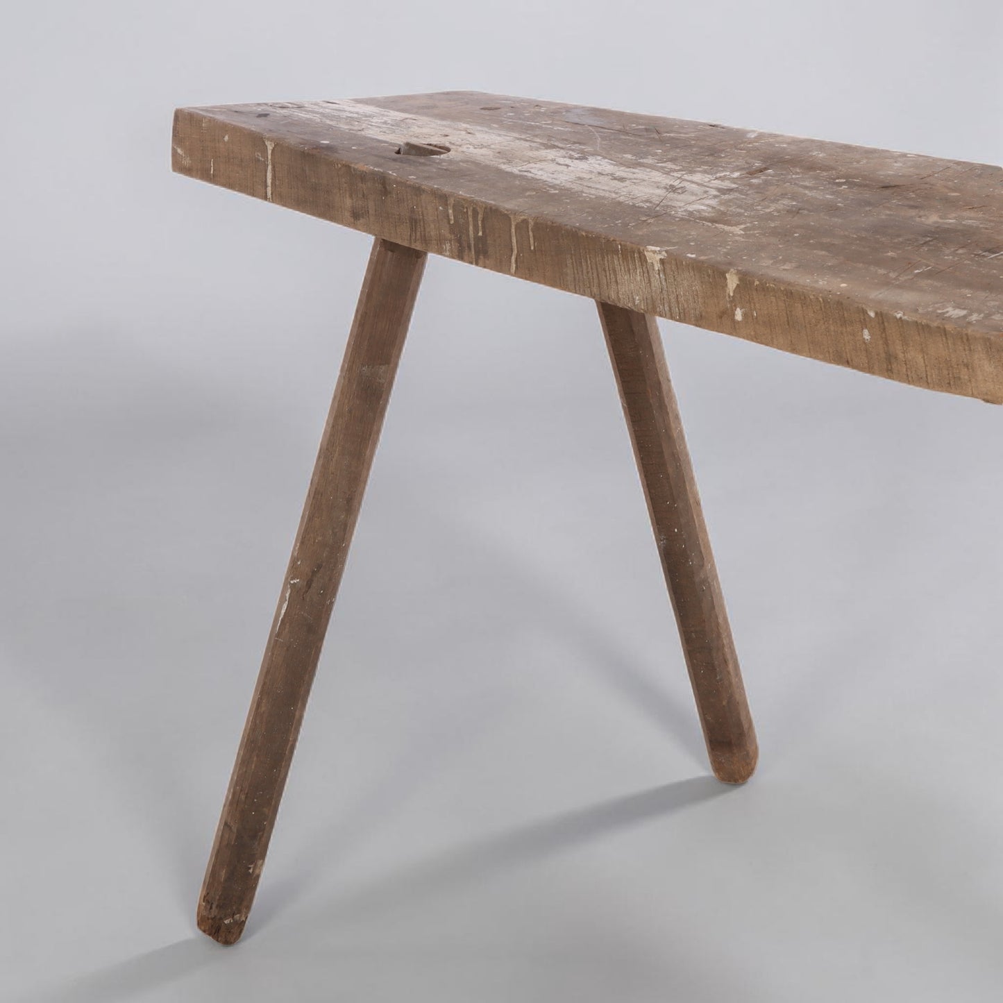 Early 20th Century Primitive Workbench Table, Solid Wood