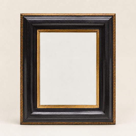 Early 20th Century Ebonized and Gilt Wood Wall Mirror