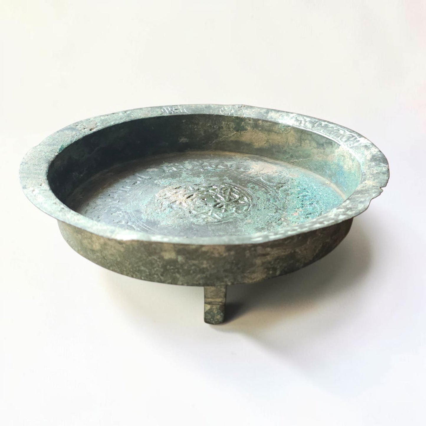9th–10th Century Persian Seljuk Bronze Footed Tray
