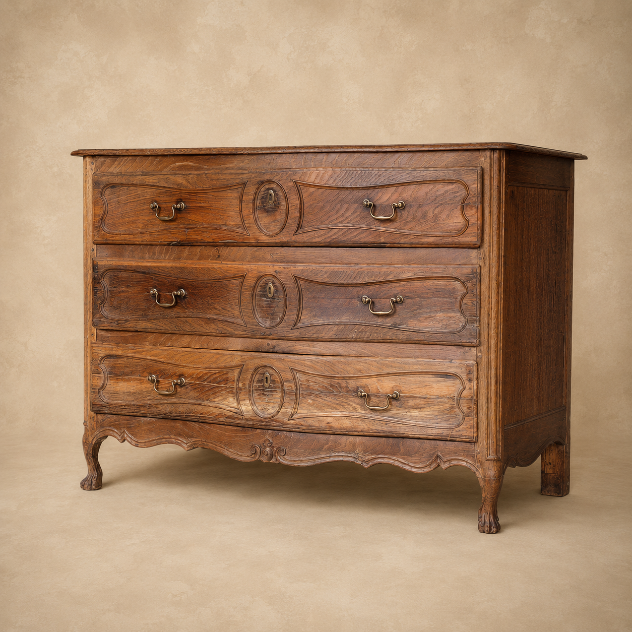 19th Century French Provincial Oak Commode