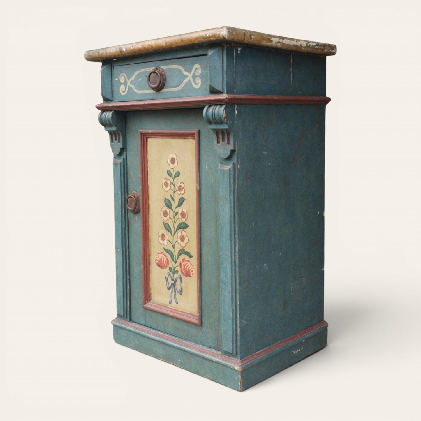 Late 19th to Early 20th Century European Folk-Painted Cabinet