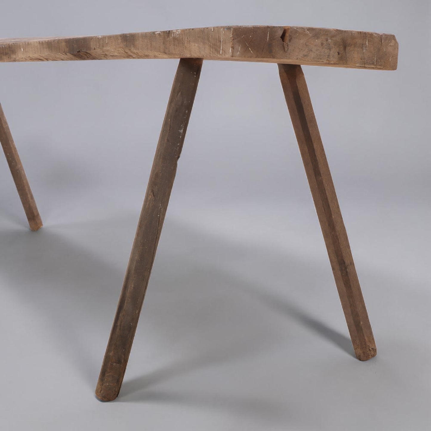 Early 20th Century Primitive Workbench Table, Solid Wood