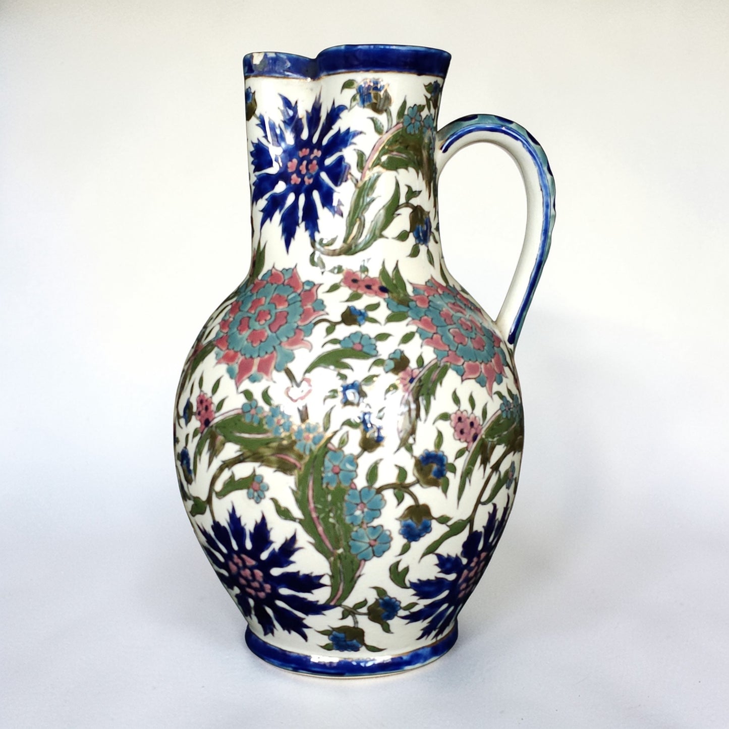Zsolnay Pécs Hungarian Ceramic Pitcher in Ottoman Revival Style