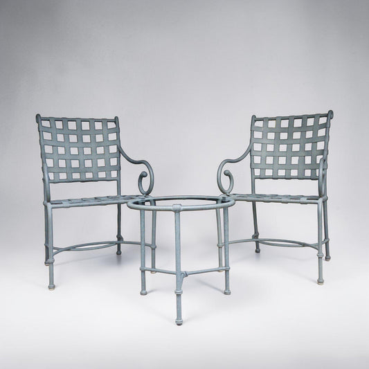 Brown Jordan Florentine Three-Piece Patio Set in Speckled Charcoal Finish