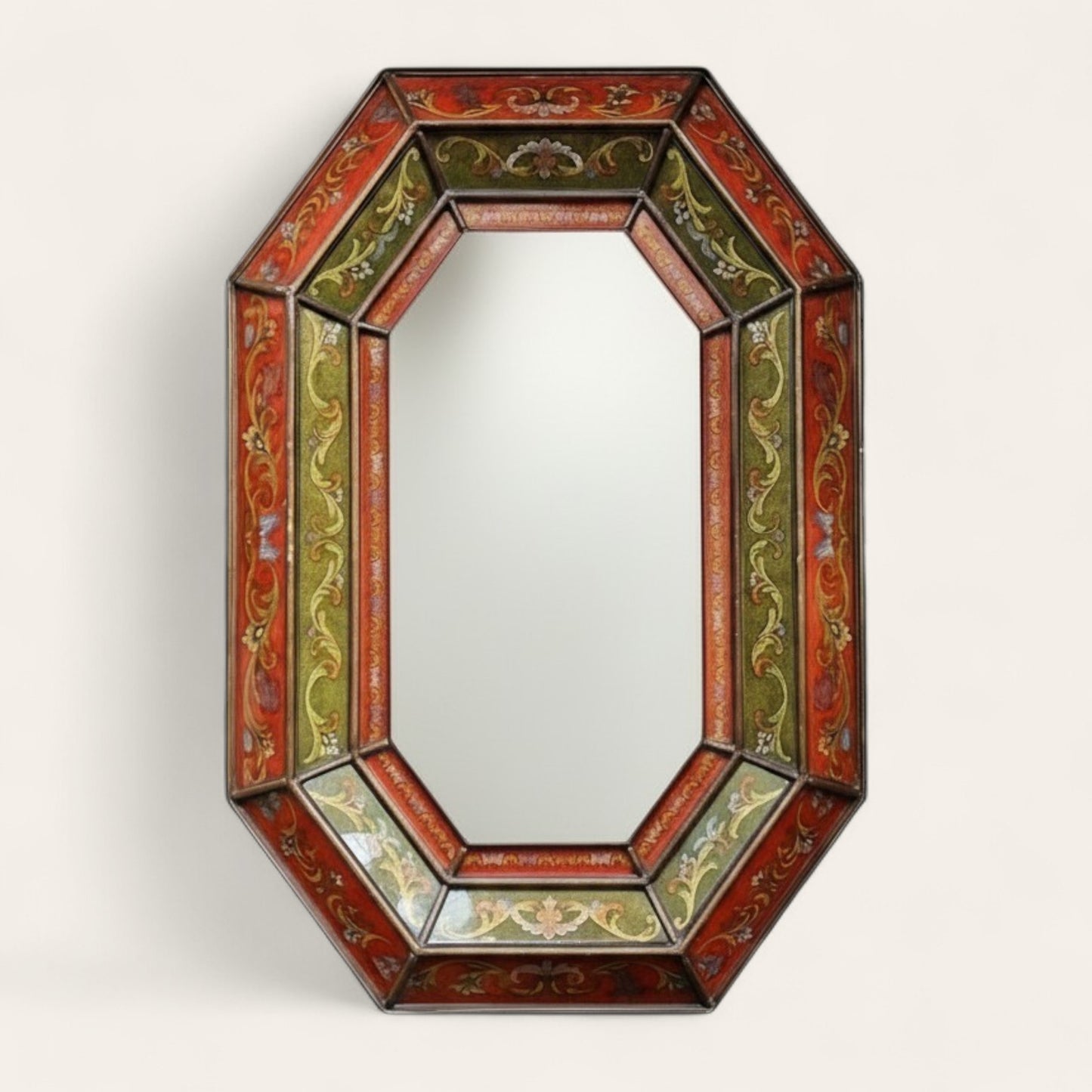 Mid-20th Century Italian Style Verre Églomisé Reverse Painted Glass Mirror