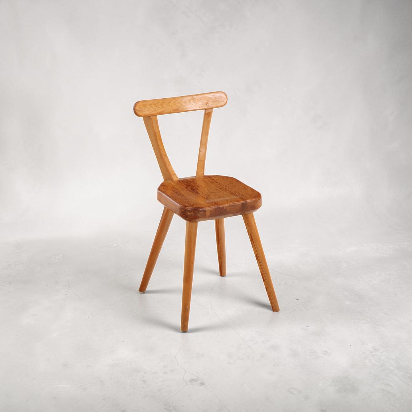 1940s Swedish Brutalist Pine Dining Chairs, Set of 4