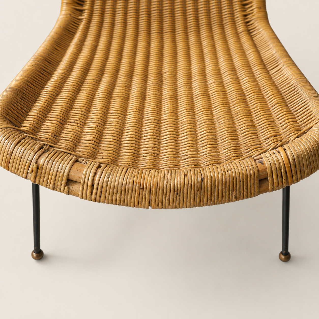 Mid-Century Modern Rattan Lounge Chairs in the Style of Paul McCobb, Pair