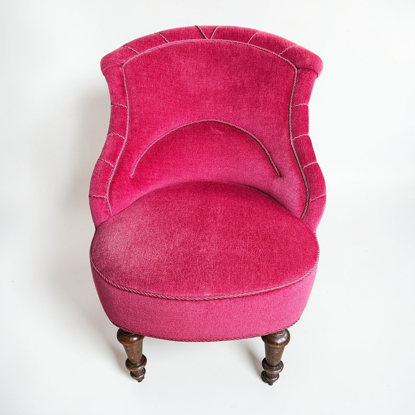 1920s Swedish Grace Emma Slipper Chair in Red Velvet