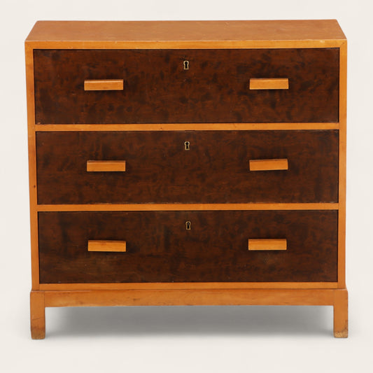 Art Deco Swedish Birch Chest of Drawers, c. 1930s