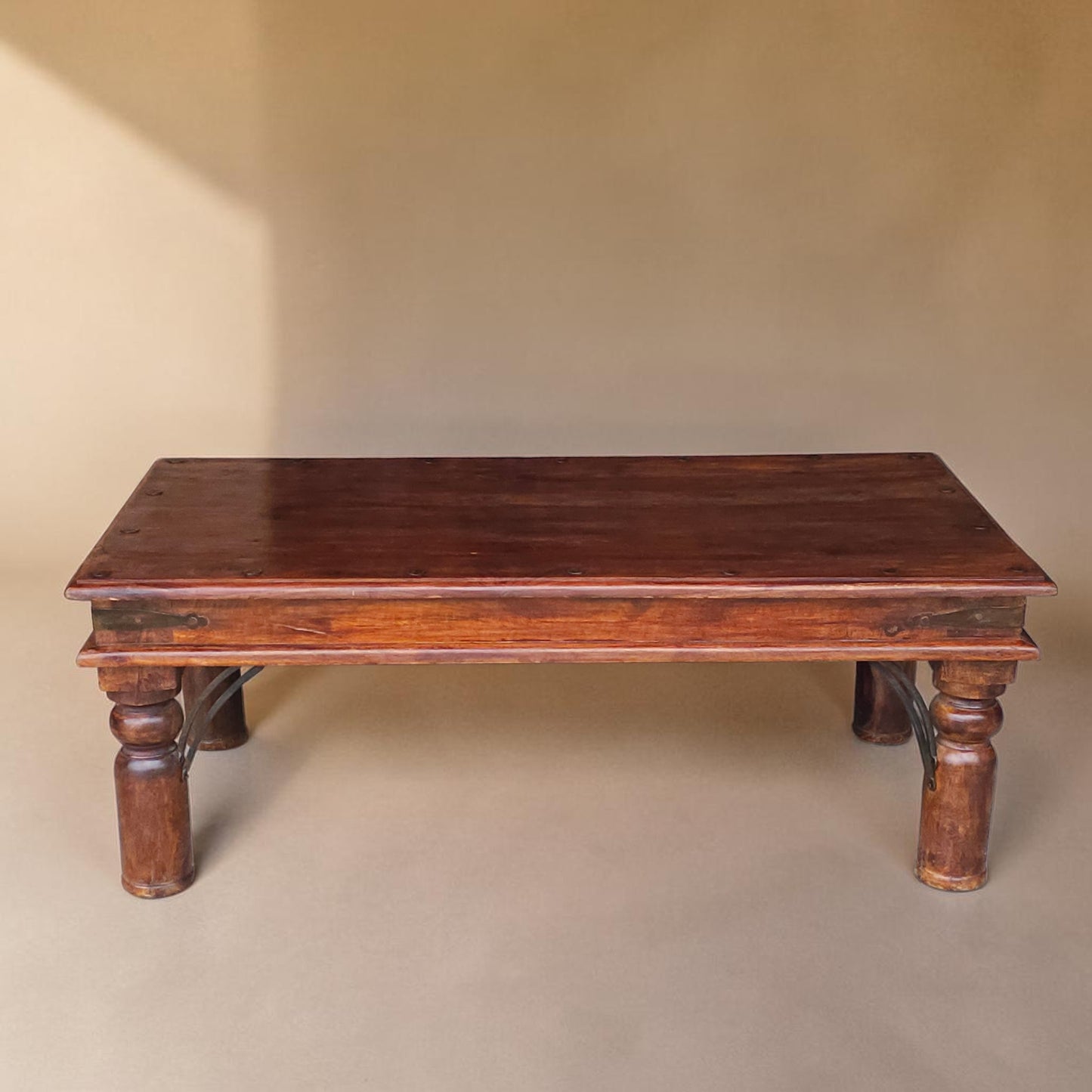 1960s Spanish Colonial Revival Style Coffee Table with Wrought Iron Details