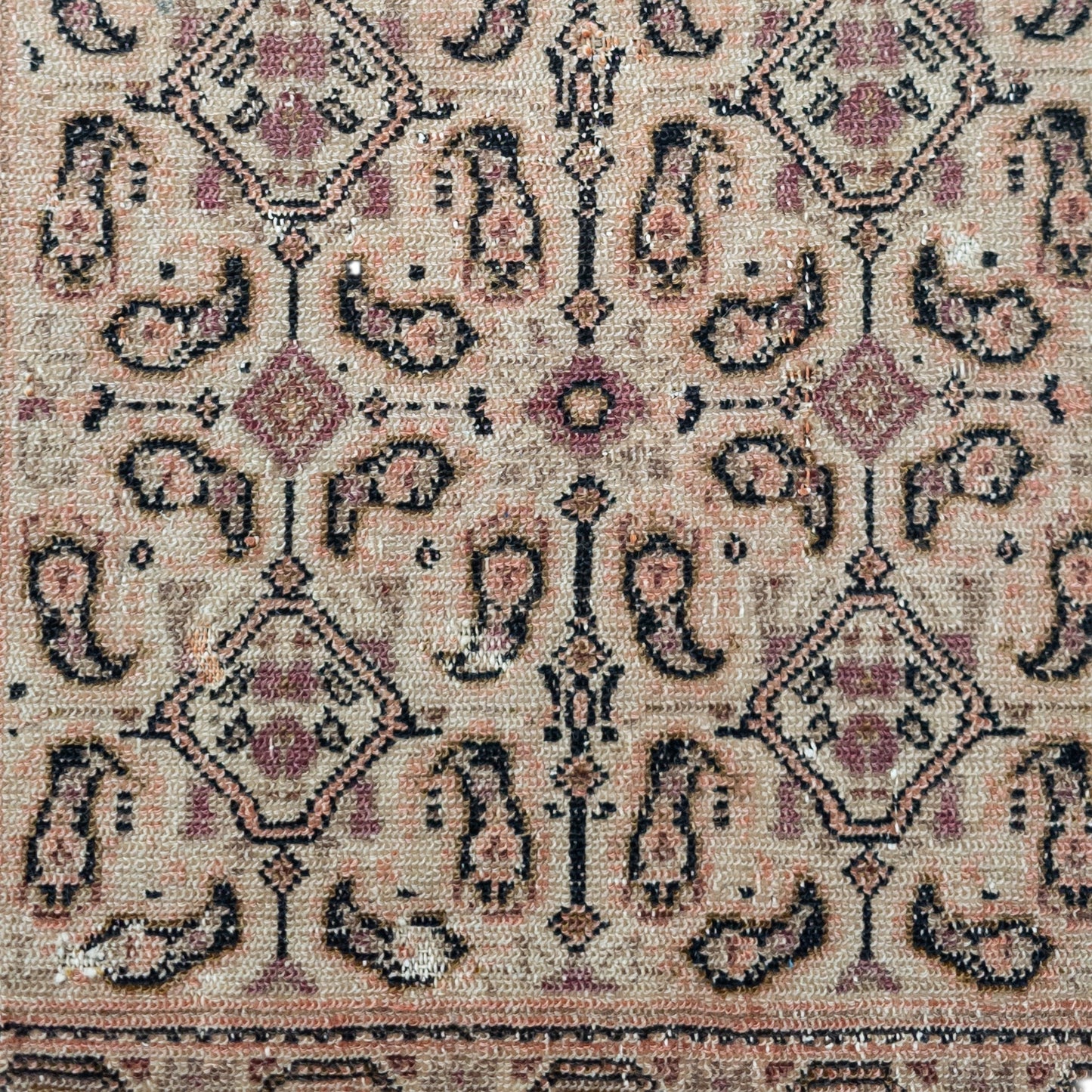 Early 20th Century Persian Rug Hand-Knotted Wool in Rose, Mauve & Terracotta